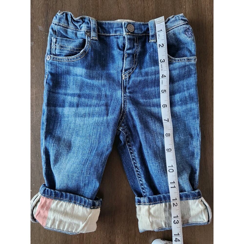 Burberry Baby Boy Jeans Size 12M Novacheck Cuff Straight Leg zip Elastic waist - Picture 7 of 7